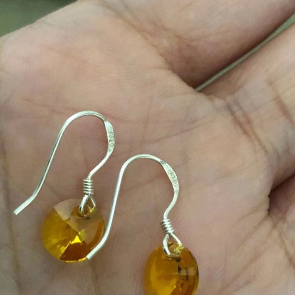 S925 Swarovski Elements crystal earrings - Picture 2 of 3